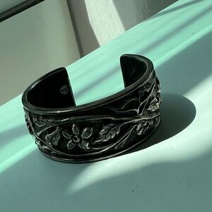 Vintage Silpada Floral Silver Cuff Bracelet